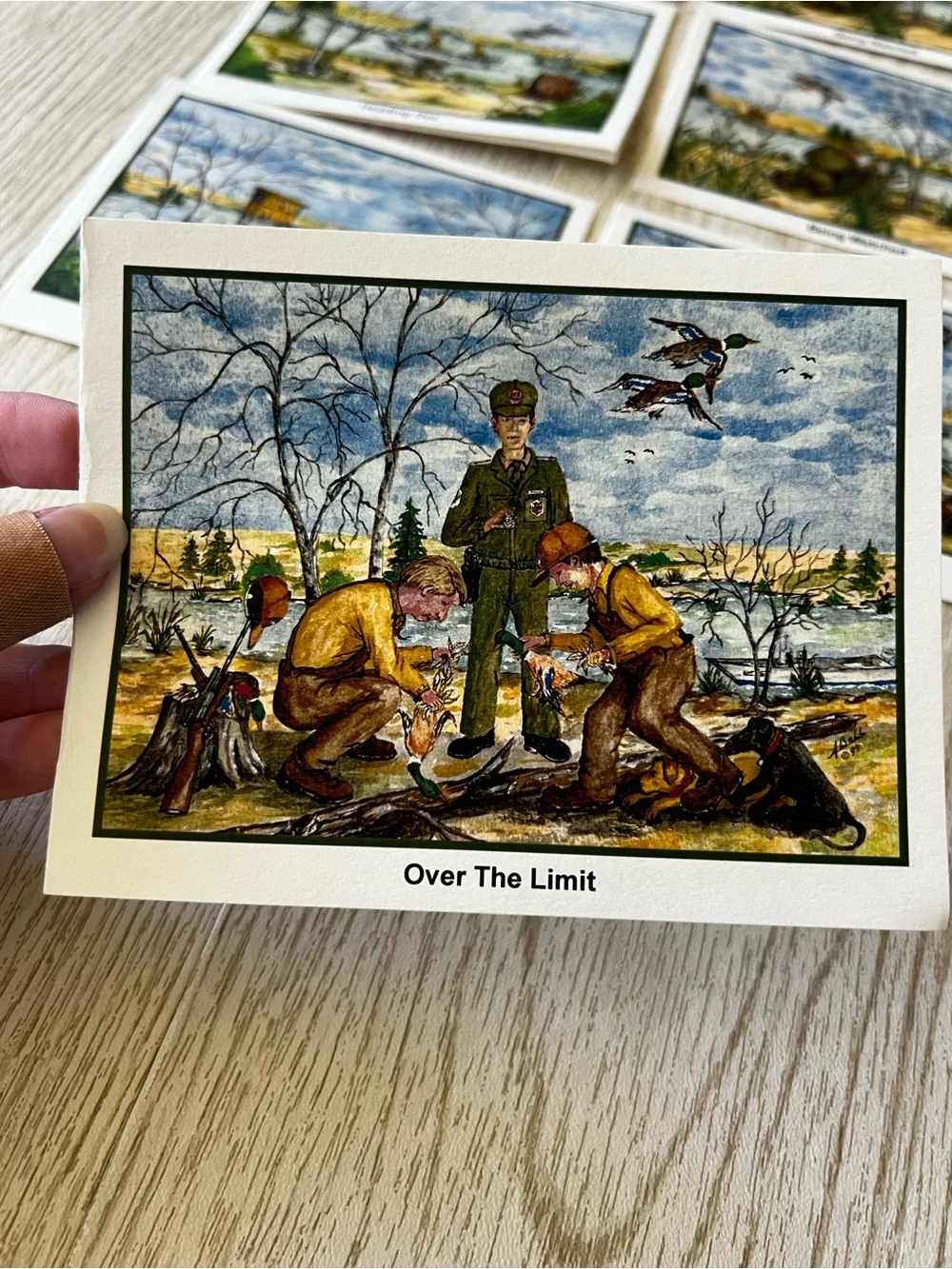 Set of 7 Beautiful Duck Hunting Scene Notecards Stationary